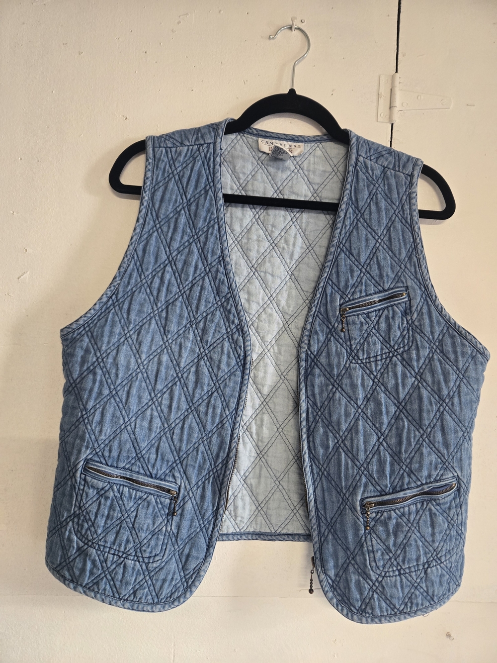100% Cotton Cambridge Dry Goods Light Blue Quilted Cotton Vest